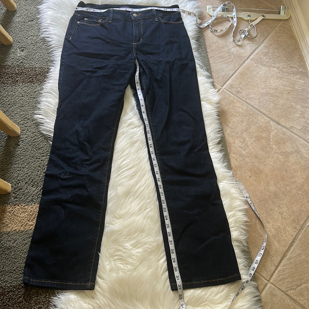 - NYDJ blue jean pants straight leg front back pockets size 12